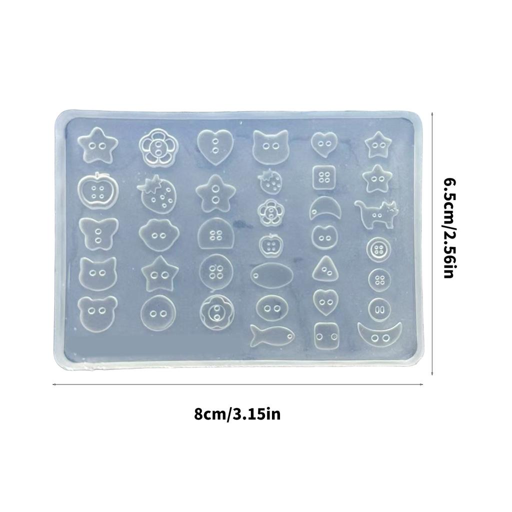 Cute Button Nail Art Silicone Mould for Embossed Designs Manicure Decoration Jewelry Making Accessories