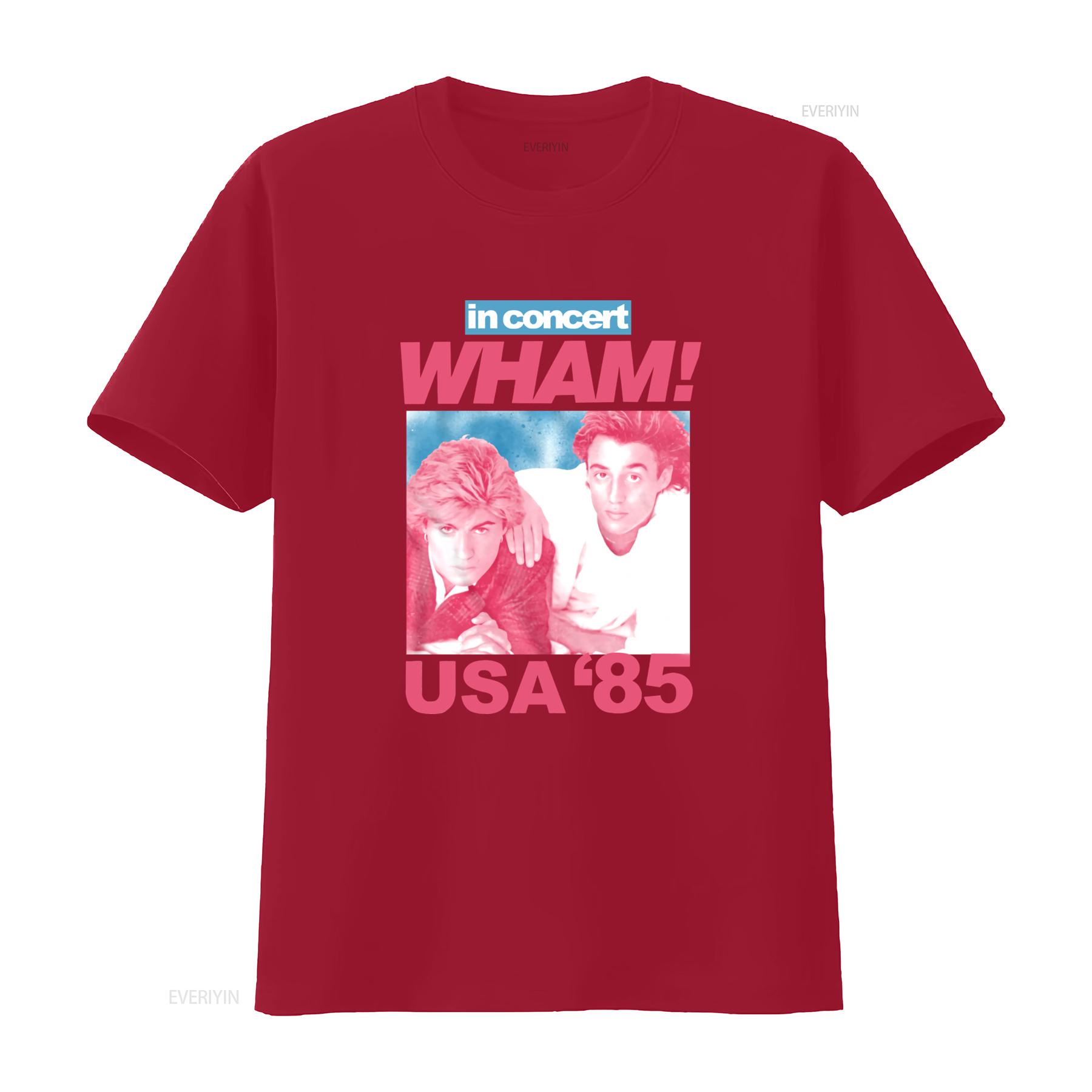 

Vintage Wham George Michael USA Tour 1985 Concert Cotton T Shirt Full Size White vintage Washed Breathable Versatile Stretched S