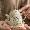 Bamboo Patterned Ceramic Teapot Single Pot Kung Fu Tea Set Teas Maker Filter Kettle Tea Kettle Teas Making Utensils Teaware Tool