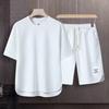Men's Breathable Summer Suit Short Sleeve + Shorts 2 Piece Set