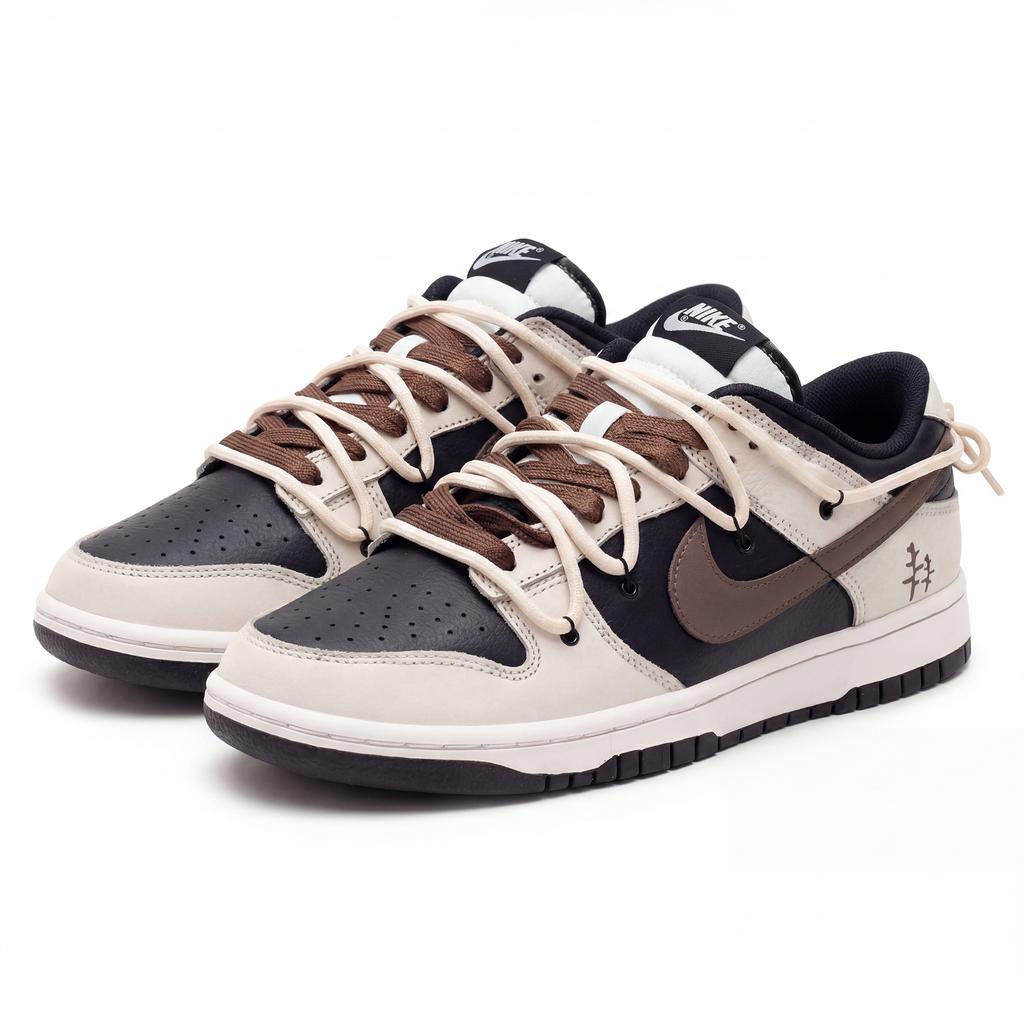 Nike Dunk Zapatos de Skate para Patinar Madera Marchita en Primavera Resistentes a la Abrasión Antideslizantes Caña Baja Unisex Marrón Beige HF5441-100(Equipo210-)
