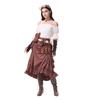 Women's Costume Off Shoulder Top Irregular Skirt Vintage Outfit With Decoration
