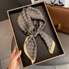 Hangzhou silk 111 mulberry silk scarf Nordic simple striped silk scarf women's 71cm square scarf scarf shawl