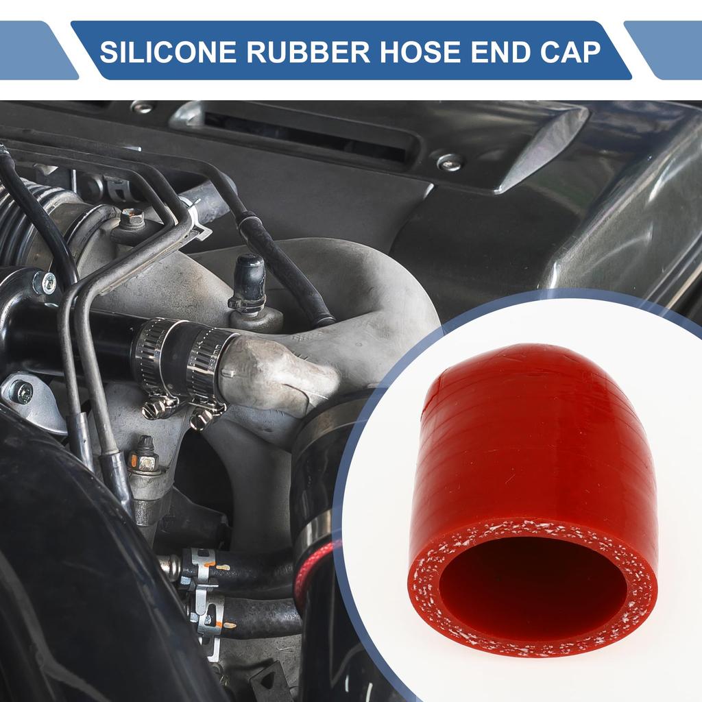 X AUTOHAUX Silicone Cap Silicone Plug Plumbing Processing Mecla Cap Plumbing End Cap Red