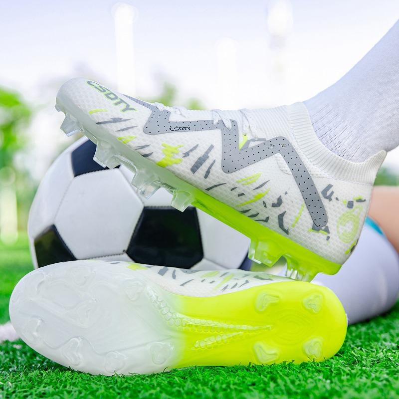 33-45Kids Chuteiras de Futebol Borracha Sola Macia Ponta Curta Couro Artificial Gramado Juvenil Crianças Futebol Sapatos Masculinos Esportes Tamanho Grande Futebol Sapatos