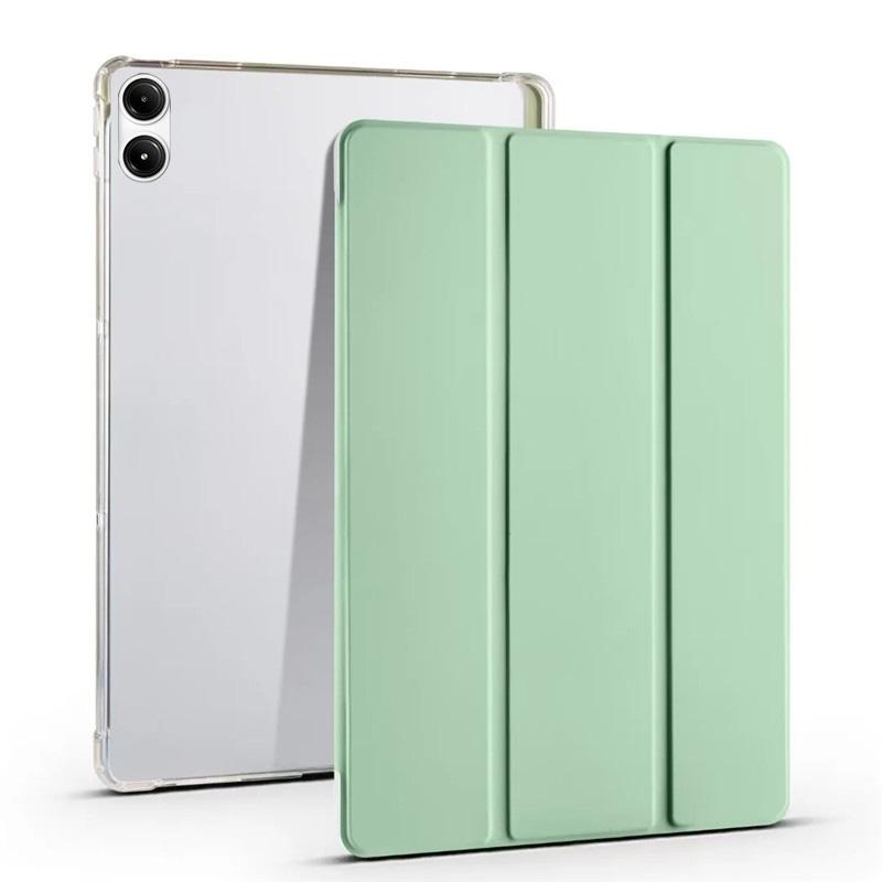 Dreifach gefaltete Tablet-Hülle aus Leder mit weicher Rückseite und Ständer für Xiaomi Redmi Pad Pro 12.1 Poco Pad, Hülle für Redmi Pad Pro, Hülle mit Stifthalter