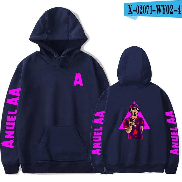 Anuel AA Printed Hoodies Sweatshirt Coat Real Hasta La Muerte casual Tracksuit Costume Unisex Women Clothing Anime Pullover Hoodie