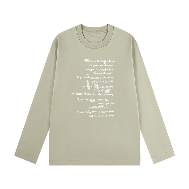 

Korean Style Women s Loose Fit 230g Round Neck Long Sleeve T-shirt - Spring/Autumn 2025 M (100-115 jin)