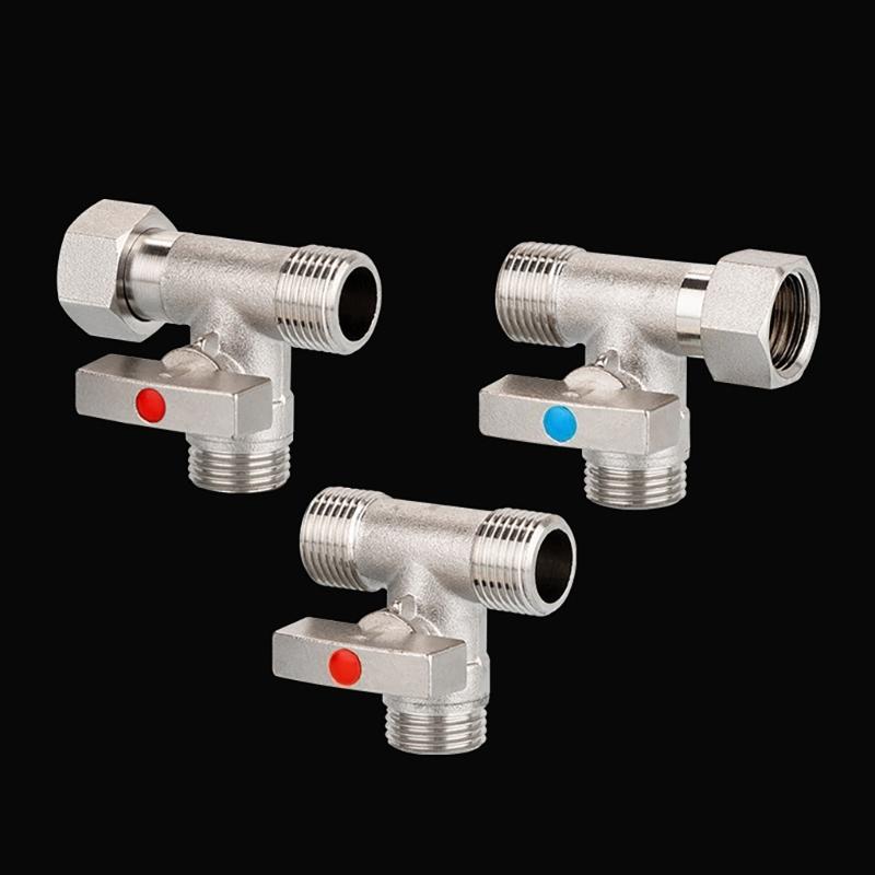 Steel Stop Valves Adapter T Connector Valves Adapter Multipurpose Valves for Bidet Sprayer & Toilet Tanks Installation