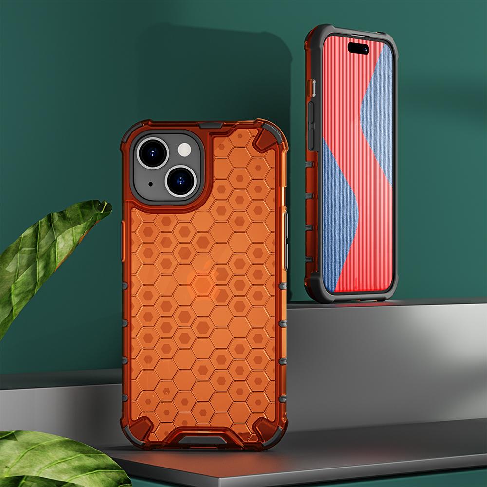 KEYSION Stoßfeste Rüstungshülle für iPhone 15 Pro 15 Ultra Silikon + PC Honeycomb Phone Back Cover für iPhone 15 Plus
