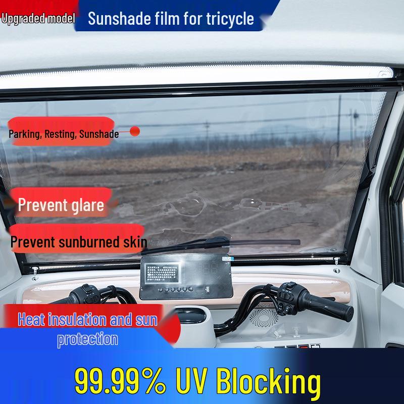 Three-Wheeled Retractable Windshield Sunshade – Thickened Heat Insulation Film 40x75 cm