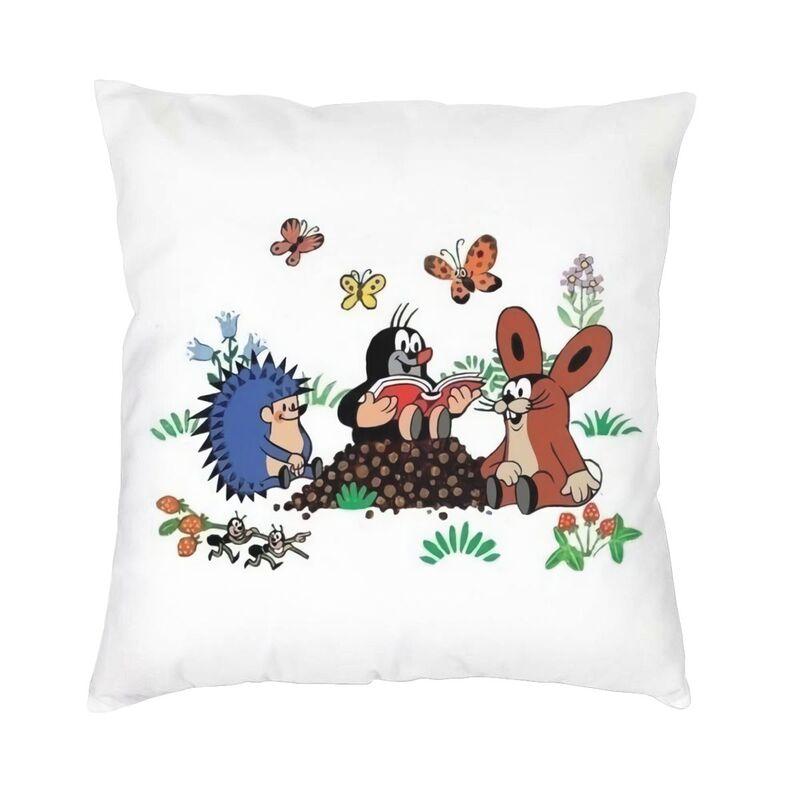 Federa Cuscino Cartoon Krtek Little Maulwurf Stampa Double Side Cuscino da Pavimento Talpa Divertente per Auto Federa Fresca Decorazione Casa