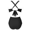 One Piece Swimsuit for Women Cross Front Cut Out Backless Design Slim Fit Swimwear Beachwear