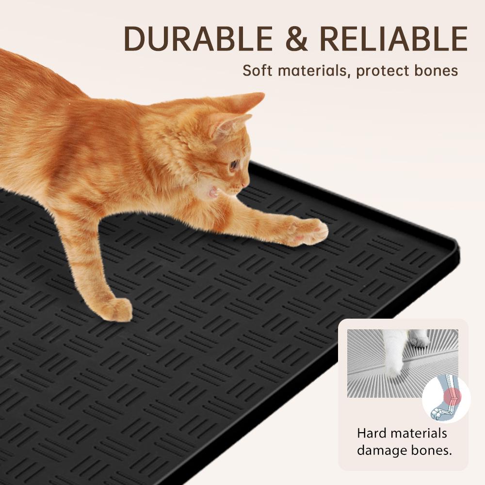 Waterproof Silicone Pet Feeding Mat - Spill-Proof, Straight Edge, Large Size for Cats & Dogs or Litter Mat