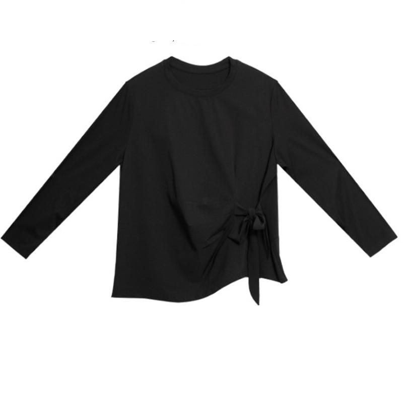 Long Sleeve Oversized Black Vintage Casual Loose Spring Autumn T Shirt Tops Women T-shirt