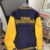 Giacca da Baseball Raglan Oversize Hip Hop da Uomo con Blocco di Colore e Ricamo in Spugna - Capospalla Primavera/Autunno