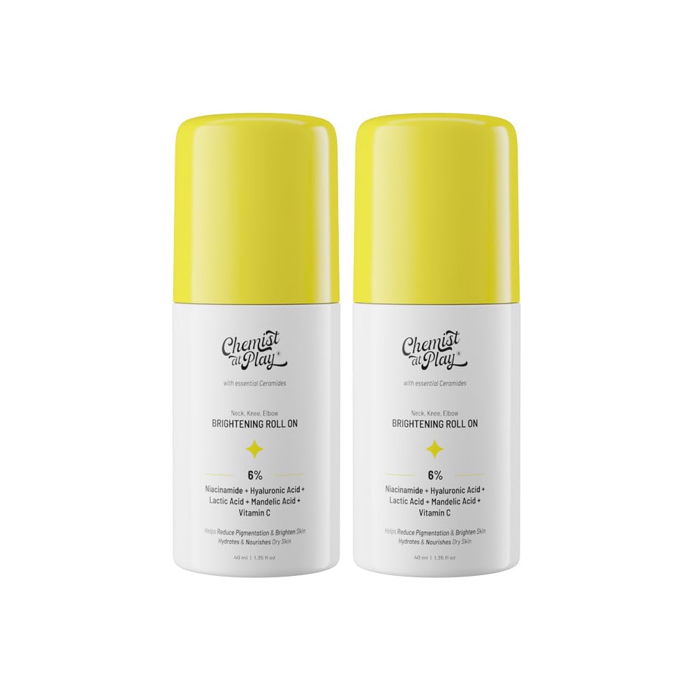 

Chemist At Play Neck Knee Elbow Roll On 40ml X Pack of 2 for Uneven Skin Tone & Hydration