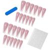 French Icy Nude White V-wearing Armor, Long Ballet Patch Nail Fake Finger Nail Art Nail Art Nail Art Nail Art