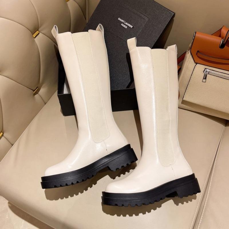 Internet Celebrity Super Round Toe Boots, Thick Heeled Long Boots,  Autumn and Winter New Style Sleeve High Top Boots