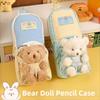 Cute Little Bear Doll Pencil Case Large Capacity Bear Pencil Pouch Plush Stationery Bag  Kids Gift