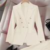 Blazer a tinta unita e a quadri da donna, Giacca da completo in misto cotone poliestere stile urbano, Blazer da pendolare per l'ufficio