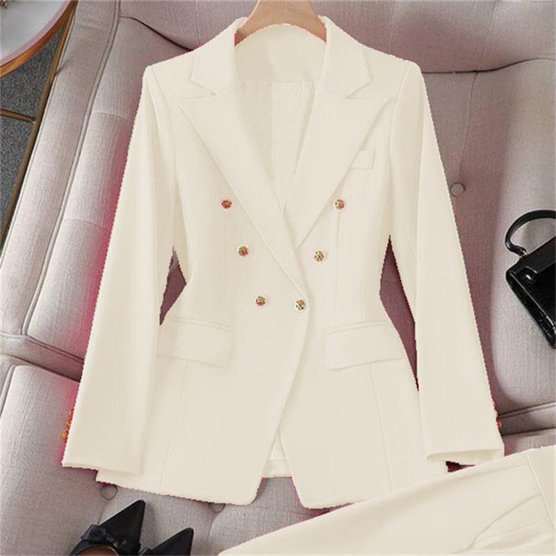 Blazer a tinta unita e a quadri da donna, Giacca da completo in misto cotone poliestere stile urbano, Blazer da pendolare per l'ufficio