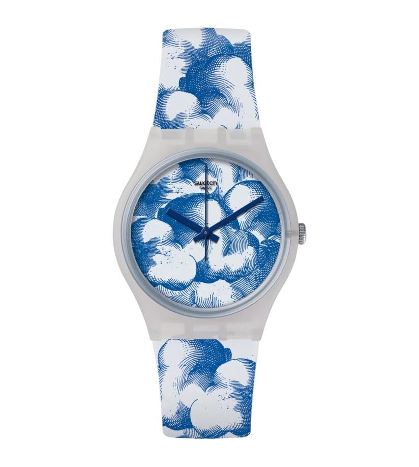 SWATCH New Gent Series Quartz Movement 30 Meters Waterproof Unisex Swiss Watch 34mm Blue Dial Plastic Case Silicone Strap GE263 синий