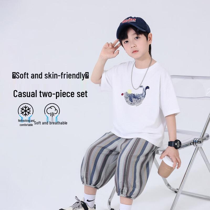 Boys Summer Two-Piece Cotton Blend Outfit 140