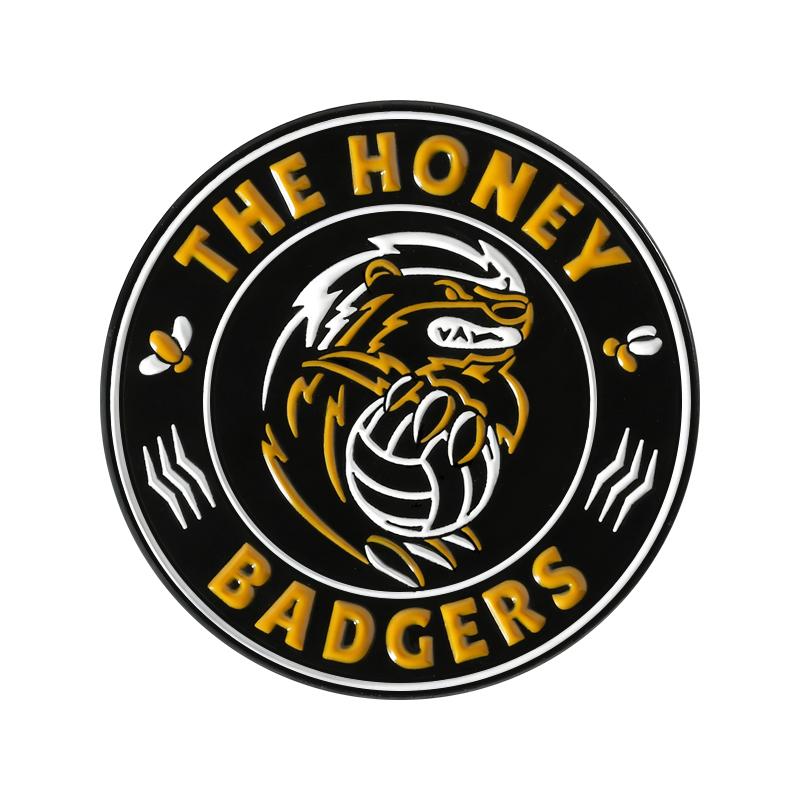 Honey Badger Don't Care Enamel Pins Fun Animal Memes Brooches Lapel Badges Cartoon Round Jewelry Gift for Friends