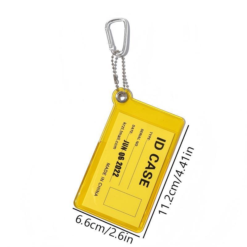 Porta Tessere d'Identità Trasparente in PVC con Portachiavi Custodia Trasparente Fluorescente Porta Credenziali per Studenti Carta Autobus Tesserino Lavoro