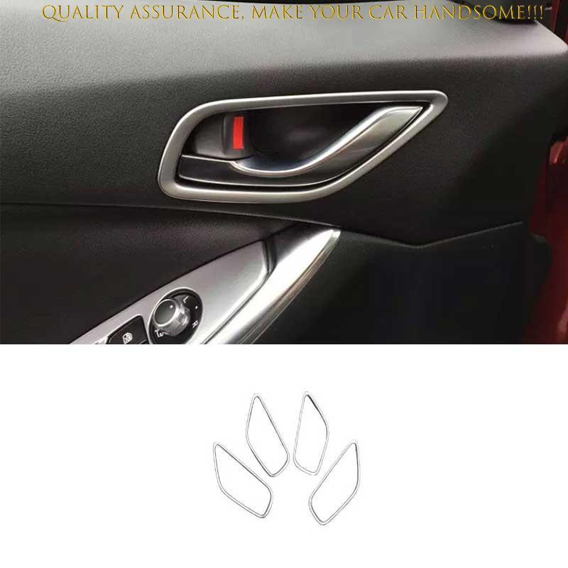 For Mazda CX-5 2013-2015 Matte Silver Inner Door Handle Lock Frame Cover Trim