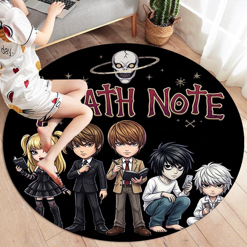 Death Note Round Area Rug Carpet Rug For Living Room Bedroom Sofa Playroom Decor Nonslip Floor Mat