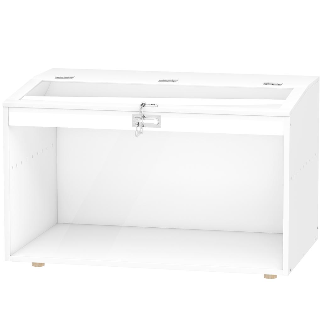 Gabbia per Criceti Casa per Piccoli Animali con Coperchio Articolato e Finestra Trasparente in Acrilico 80x50x50 cm Bianco