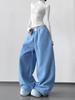 2026 Winter Korean Style Loose Fleece Wide-Leg Women's Casual Sweatpants