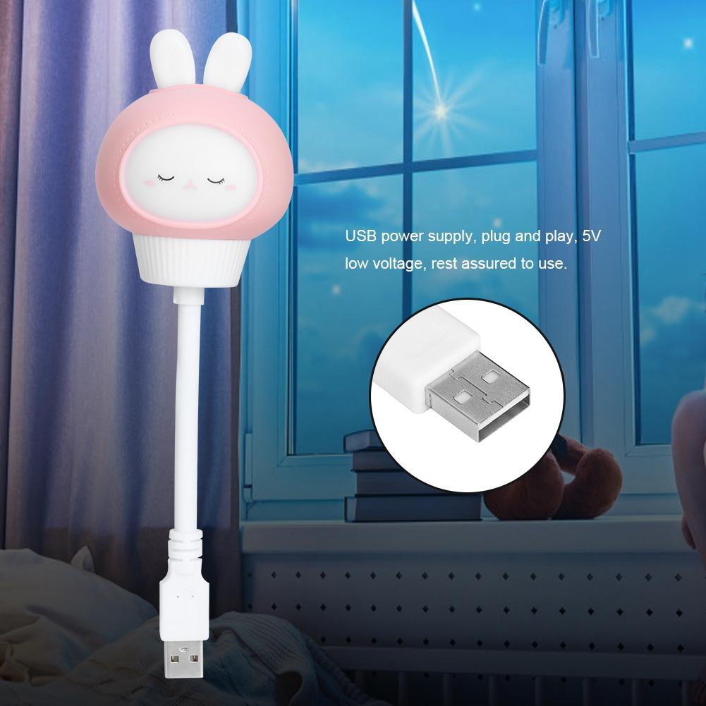 Cute Animal Shaped Night Light USB LED Soft Cartoon Baby Nursery Sleeping Lamp Kid Gift