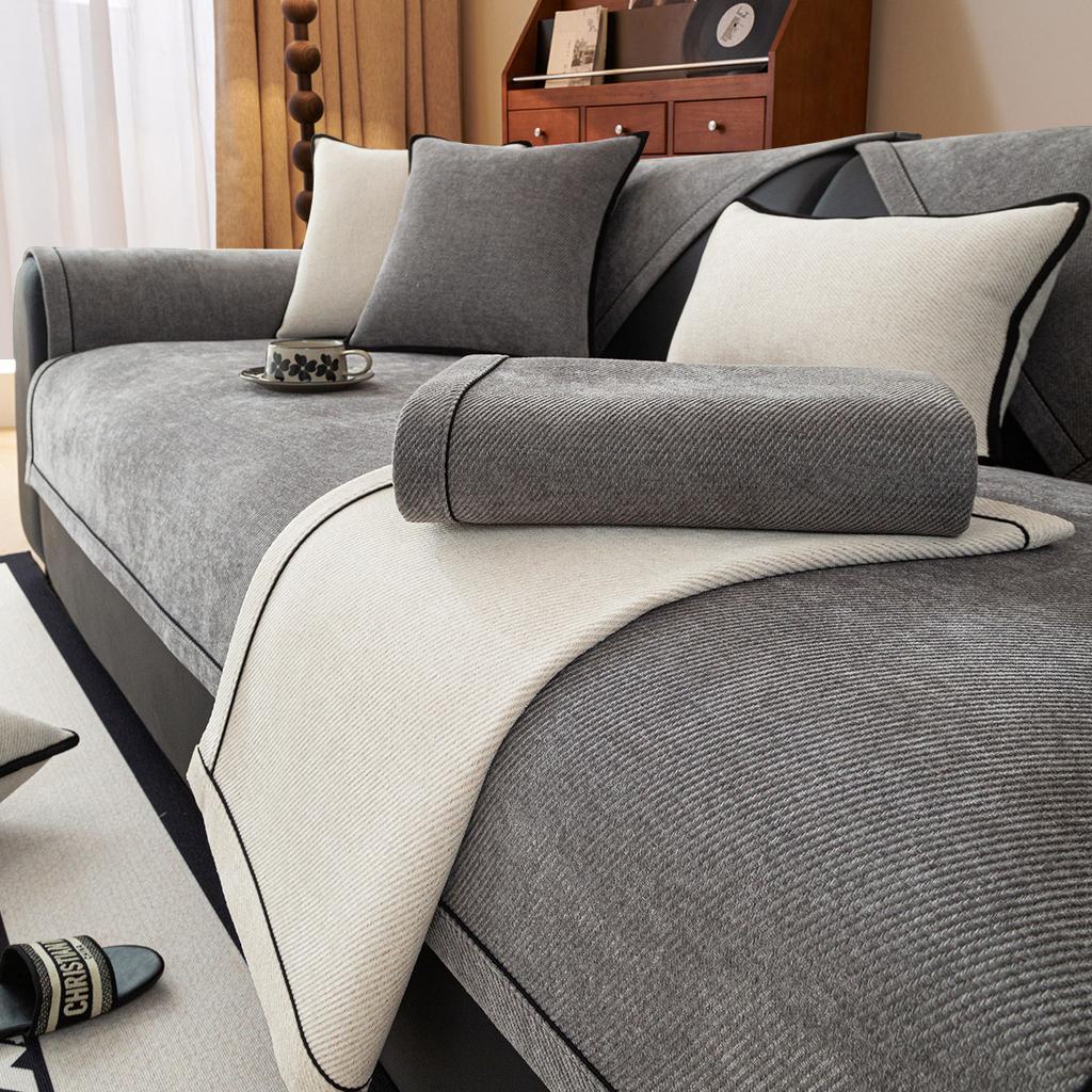 Sofa Cushion Universal In All Seasons, New Light Luxury High-End Non-Slip Leather Sofa Cushion, Chenille Sofa Cover Towel