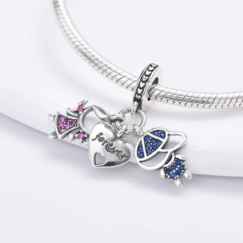 New 925 Silver Best Friend Soul Companion Dangle Charm Diy Fit Original Pendant Charm Bracelet Women Fashion Jewelry