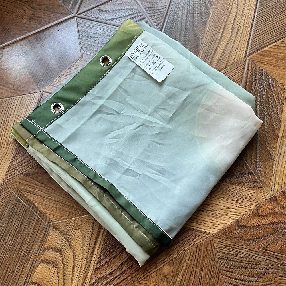 Shower Curtain Zen Green Polyester Massage Stone Natural Landscape Bath Curtains Cloth Home Bathroom Decor Hooks Modern Made Of Washable Washroom