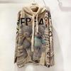 Women's Plus Size Rhinestone Velvet Hooded Sweater - European Style, Loose Fit, Soft Knit Top