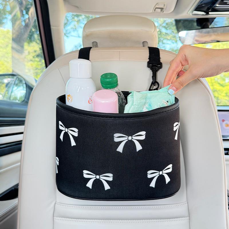 Car Seat Back Organizer, PU Leather Vehicle Backseat Hanging Storage Pocket, Multipurpose Auto Travel Essentials Accessories