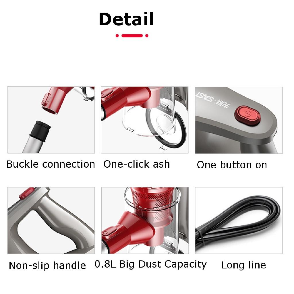600W 0.8L Multifunctional Ultra-quiet Vacuum Cleaner Handheld Dust Collector Powerful Dust Catcher Mite Remover Home Cleaner