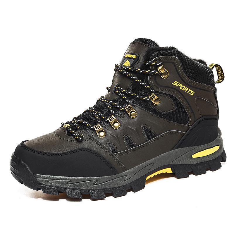 2025 Winter High-Top Plus Size Men's Hiking Shoes, Couple Style, Plus Velvet Warm Cotton