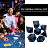 7pcs Multi-Sided Entertainment Digital Dice Collection D4 D6 D8 D10 D12 D20 Opaque Polyhedral Dices for Math/Card Game