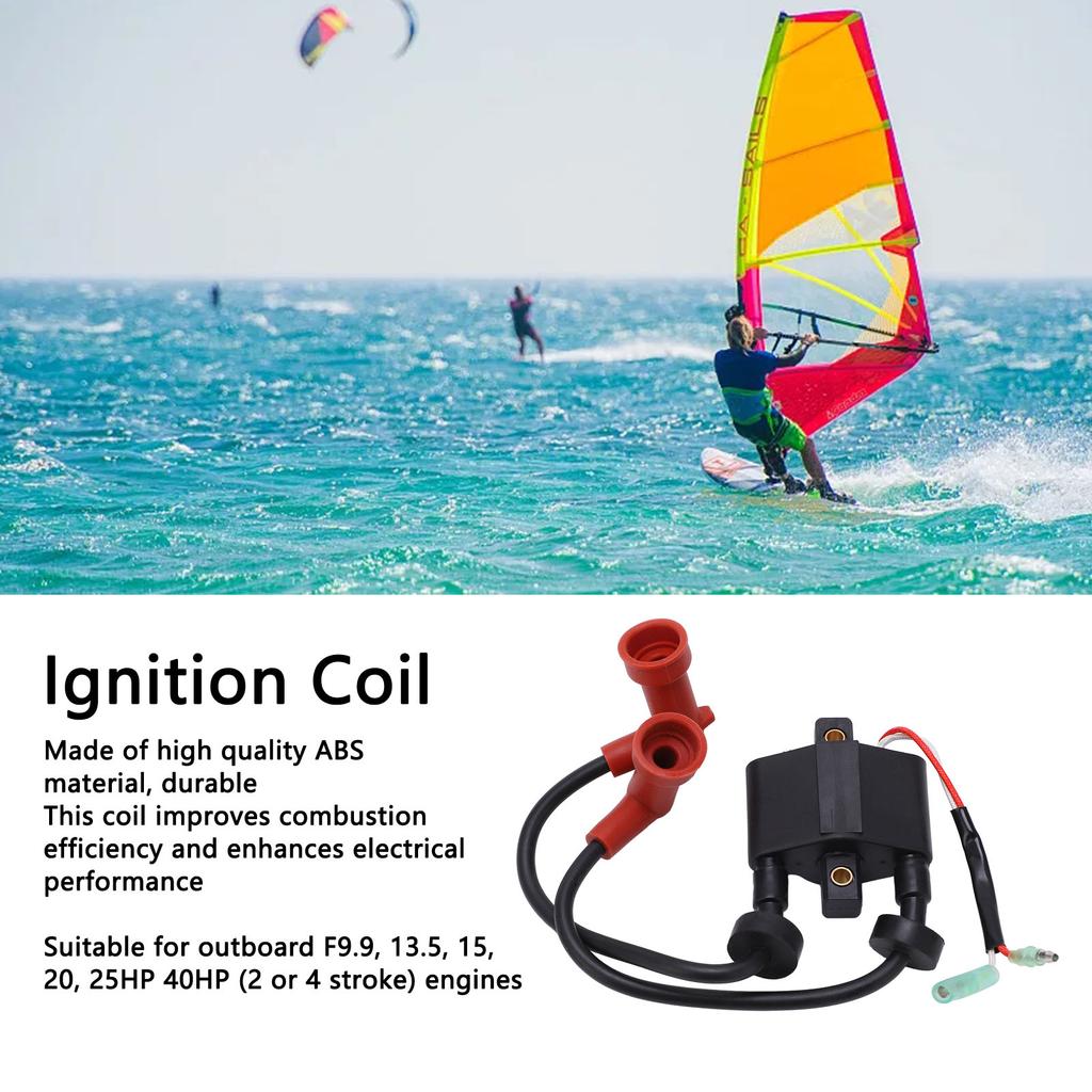 Outboard Motor Ignition Coil Assembly Marine Ignition Coil for 40HP High Pressure Cap 6F5?85570