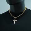 Full Diamond Cross Pendant Personalized Light Luxury Accessories Jewelry Environmental Friendly Alloy Retro Cross Fried Dough Twists Necklace