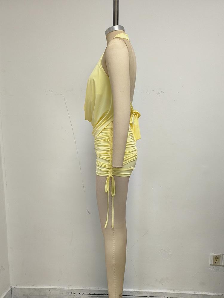 2026 High-End Europäisches und Amerikanisches Damen Sommer Neckholder Bodycon Rückenfreies Kleid