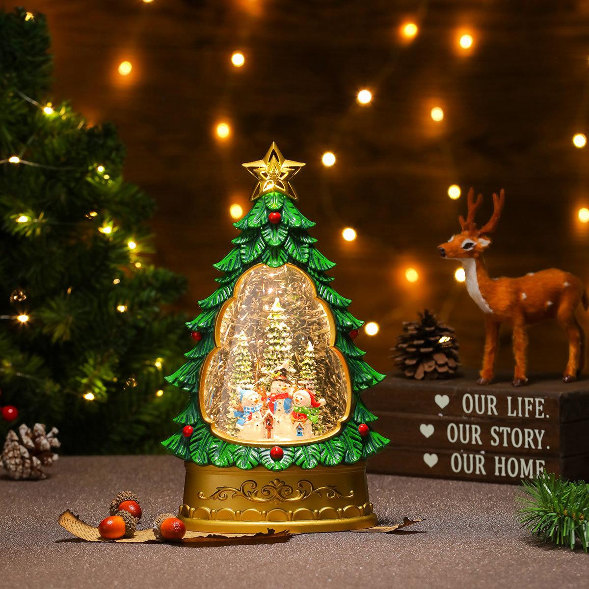 

Раскрашенный снег спрей внутренняя подсветка рождественская елка настольный дисплей рождественский подарок подарочные украшения музыкальная шкатулка Three snowman