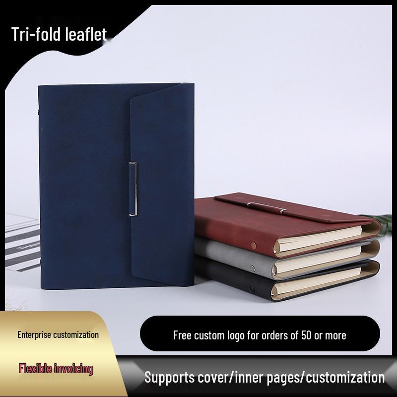 A5 Three-Fold Loose-Leaf Business Notebook Set with Custom Logo A5