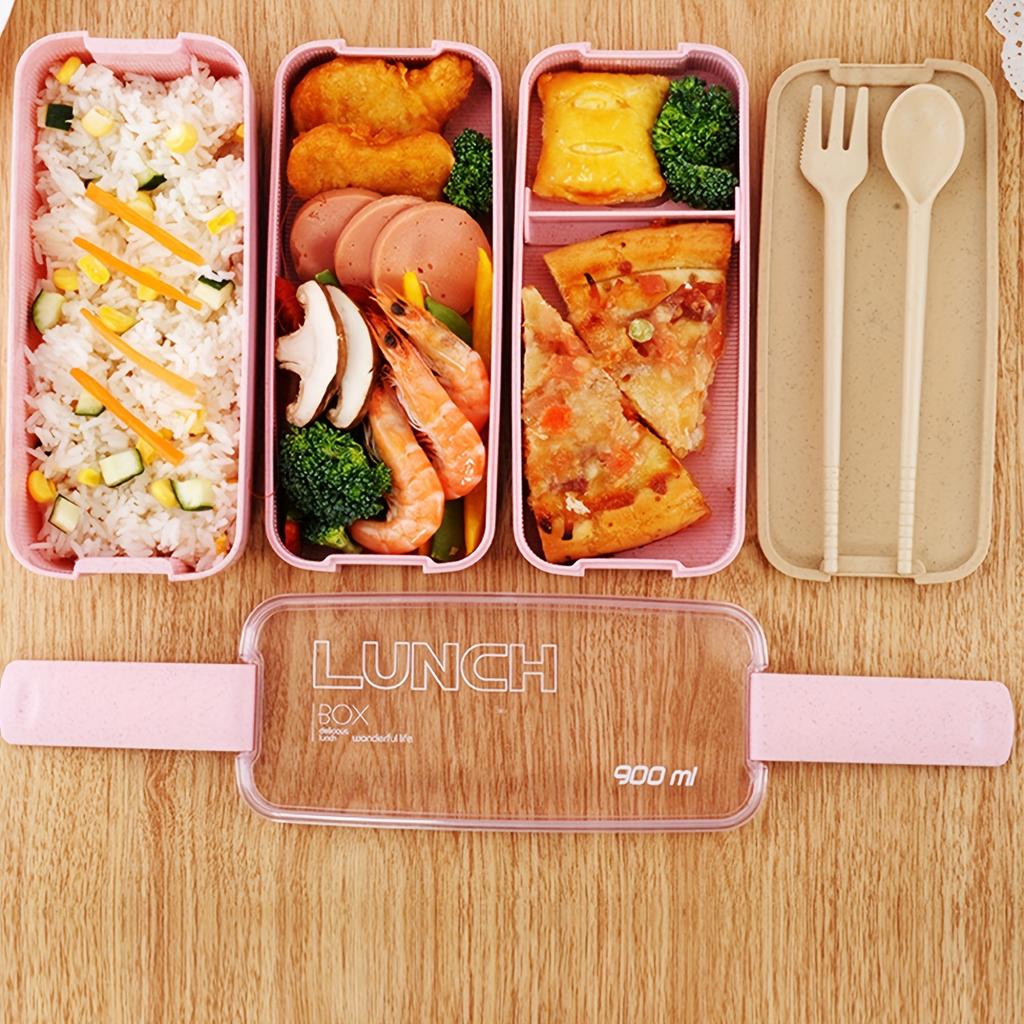 1 Set 3-in-1 Bento Box Set - Microwave And Dishwasher Safe Lunch Box With Dividers And Utensils - Perfect For School, Travel, And Snacks