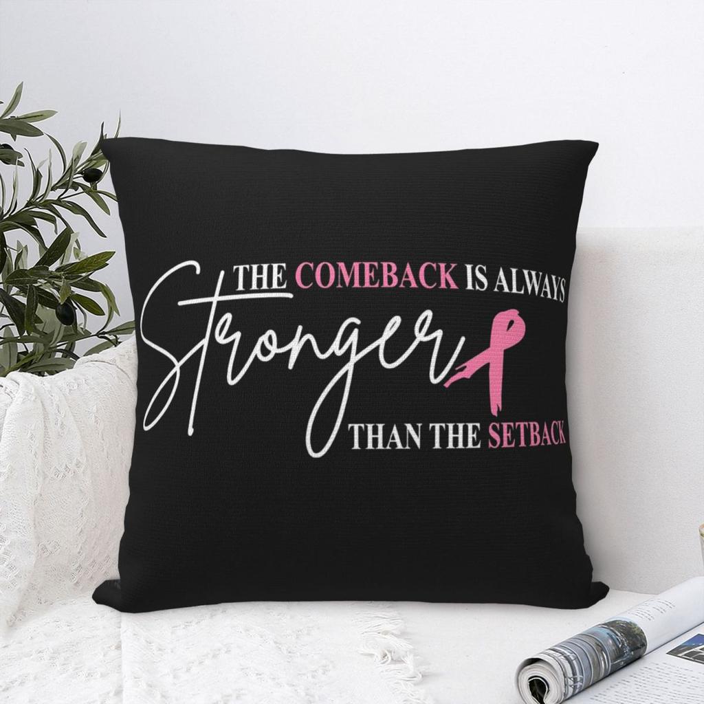 Breast Cancer Awareness Ribbon Pillow Covers Polyester Home Cushion Case Cute Home Decoration Pillowcase 4545